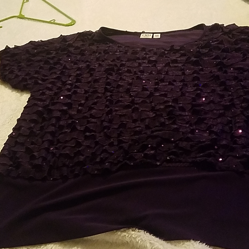 Purple pullover short sleeve blouse